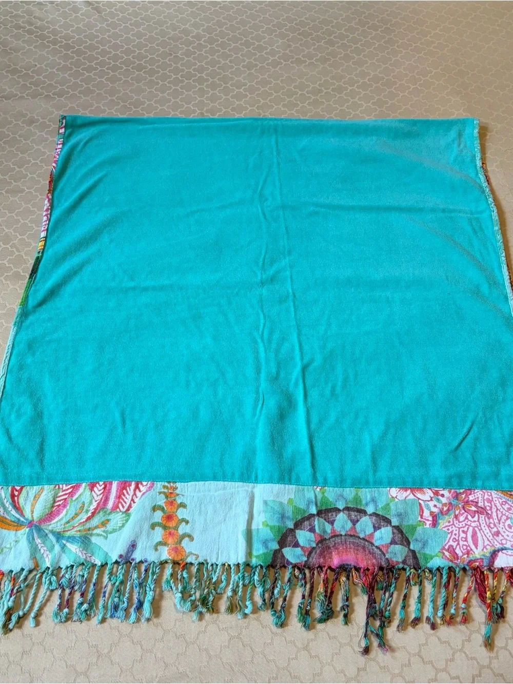 Desigual Spain Floral Medallion Multicolor Cotton Beach Towel Blanket